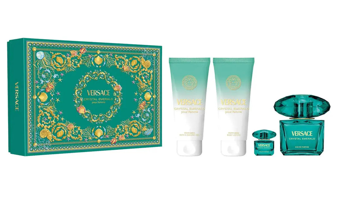 Crystal Emerald by Versace Women 4Pc Set 3.0oz EDP