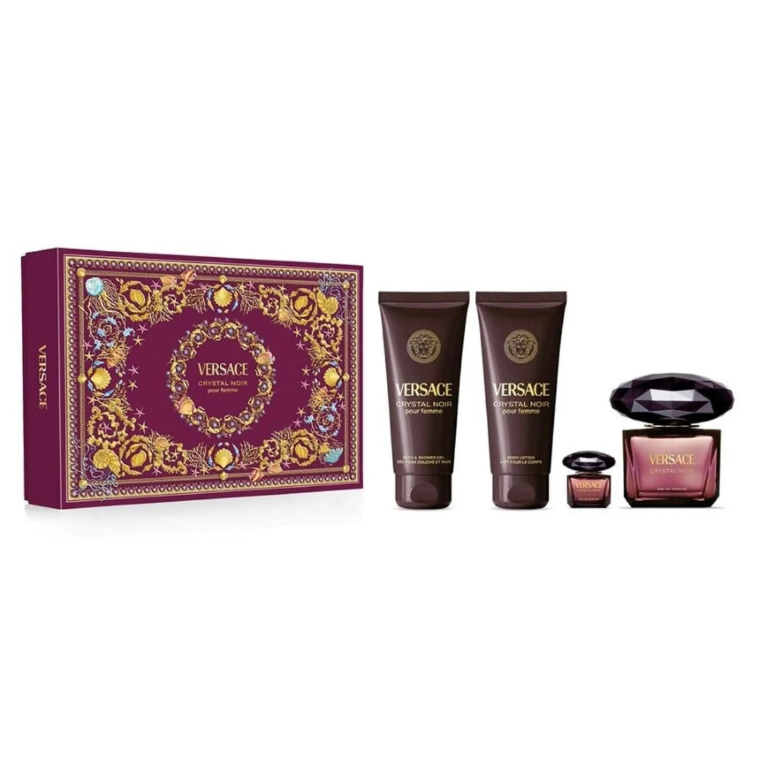 Crystal Noir 4-Piece Set By Versace For Women 3.0oz EDP Spray