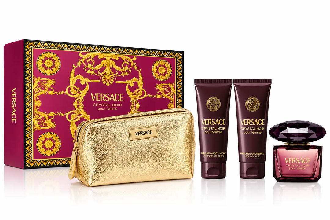 Versace Crystal Noir 4-Piece Gift Set for Women 3.0oz EDP Spray