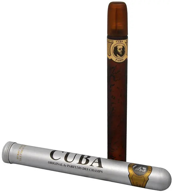 Cuba Gold for Men 1.17oz EDT perfume bottle detail and original box 