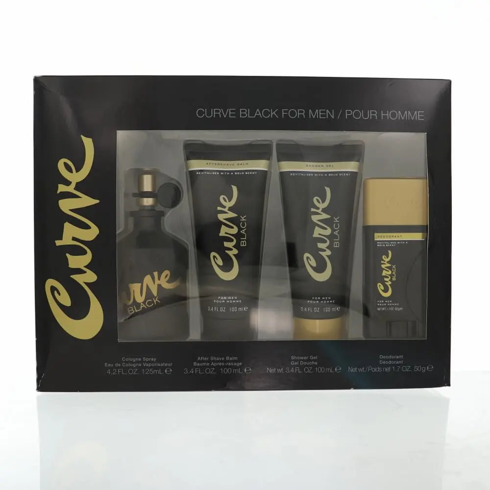 Curve Black 4-Piece Set By Liz Claiborne For Men 4.2oz EDC Spray