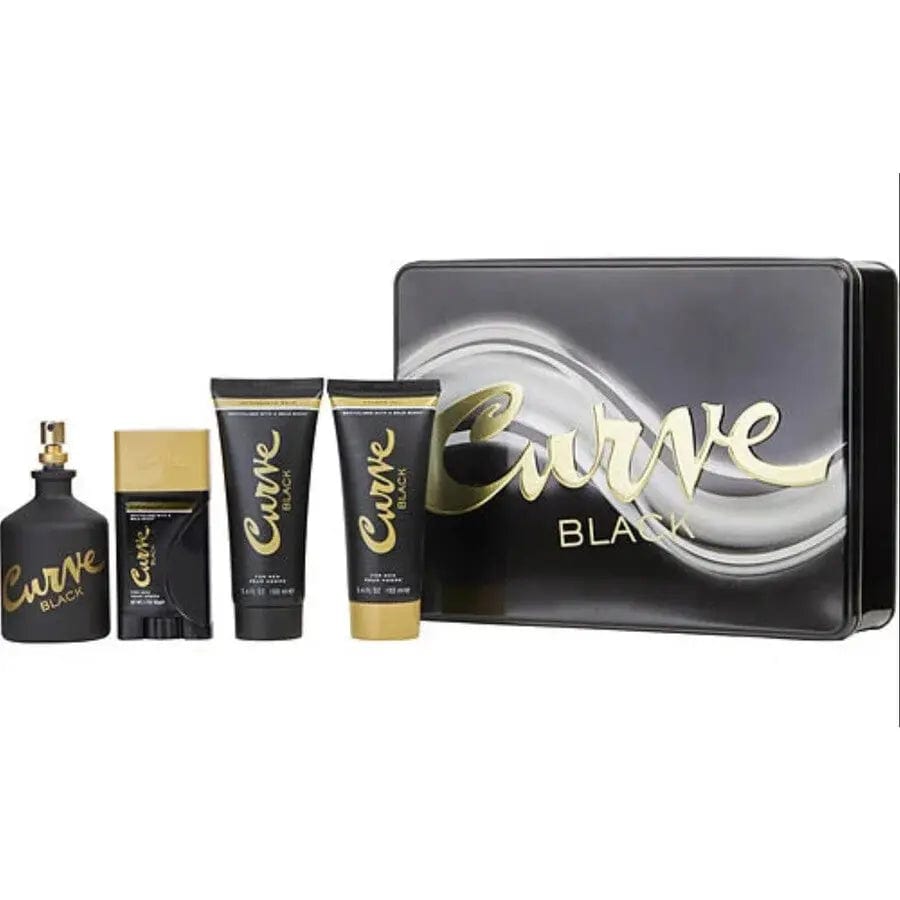 Curve Black By Liz Claiborne For Men 4Pcs Set EDC Spray Liz Claiborne