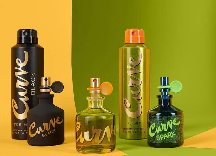 Curve Black By Liz Claiborne For Men 4Pcs Set EDC Spray Liz Claiborne