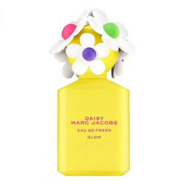 Close-up of Daisy Eau So Fresh Glow by Marc Jacobs perfume bottle
