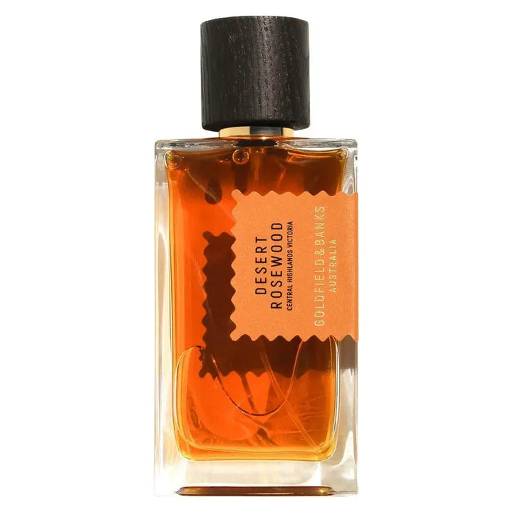 Desert Rosewood by Goldfield &amp; Banks Eau de Parfum bottle close-up
