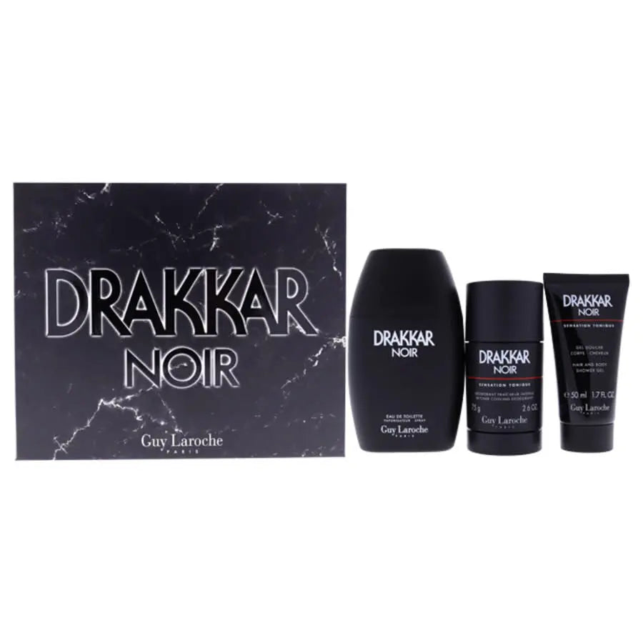 Drakkar Noir By Guy Laroche For Men 3Pcs Set EDT Spray Guy Laroche