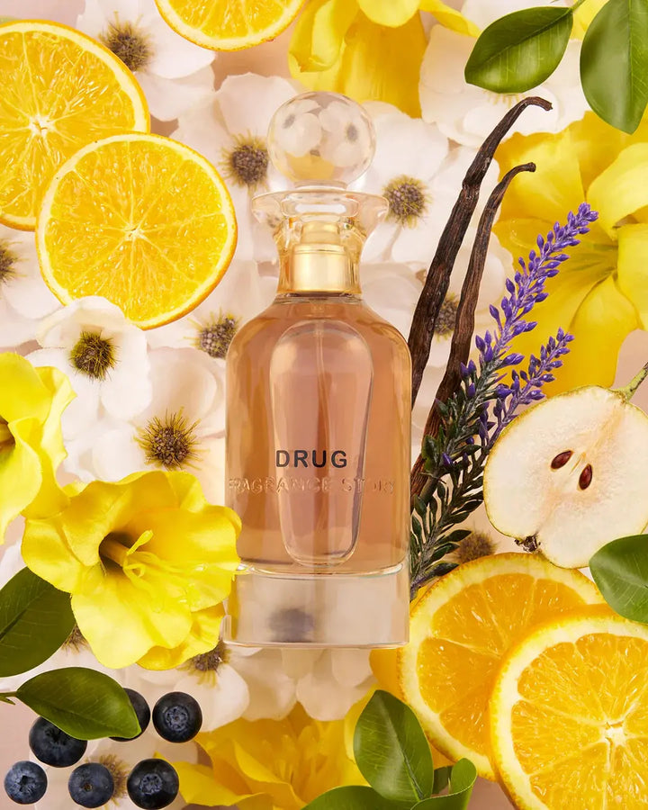 Drug by Fragrance Story long-lasting feminine fragrance with vanilla and amber