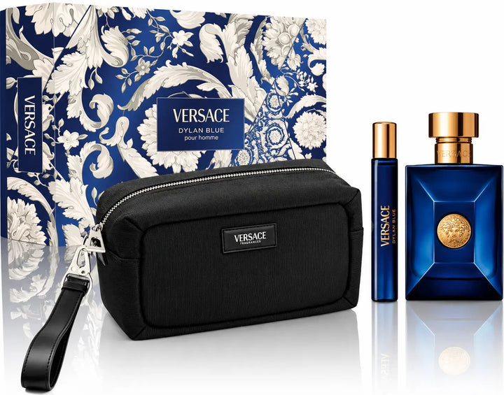 Versace Dylan Blue 3-Piece Gift Set for Men 3.4oz EDT Spray original fragrance collection