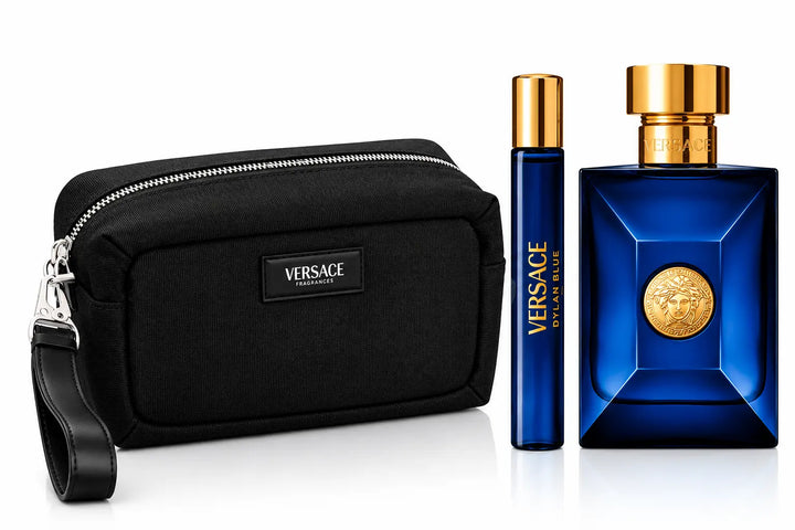 Versace Dylan Blue 3.4oz Eau de Toilette dark blue perfume bottle with Medusa emblem