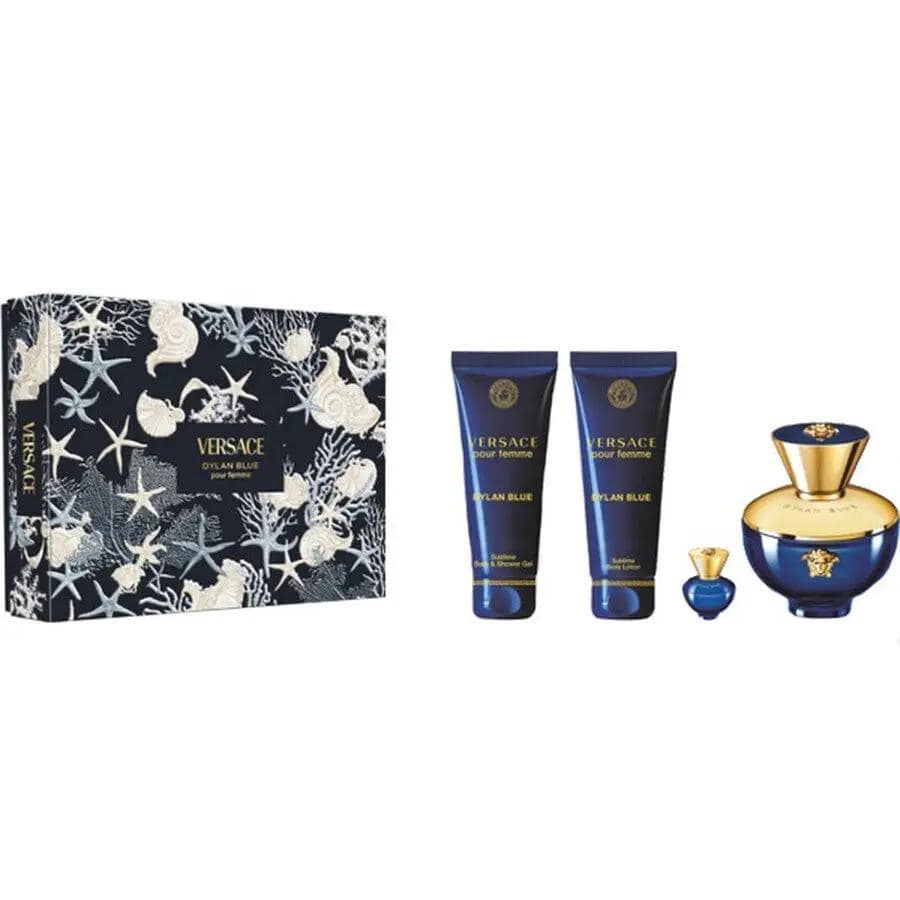 Dylan Blue by Versace Women's 4Pcs Gift Set EDP.