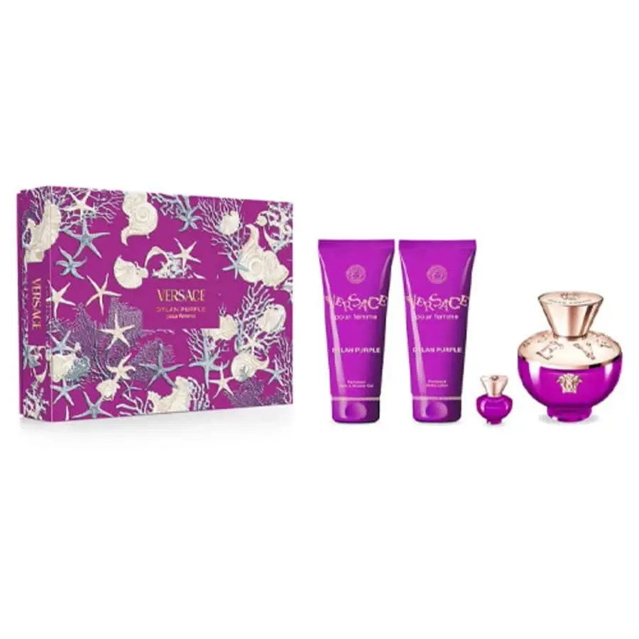 Dylan Purple by Versace - Women's 4Pcs Gift Set EDP.