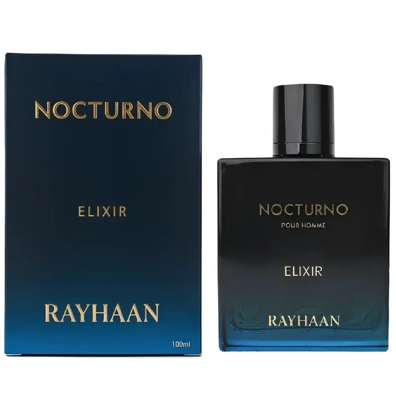 Elixir Nocturno by Rayhaan for Men 3.4oz EDP perfume bottle
