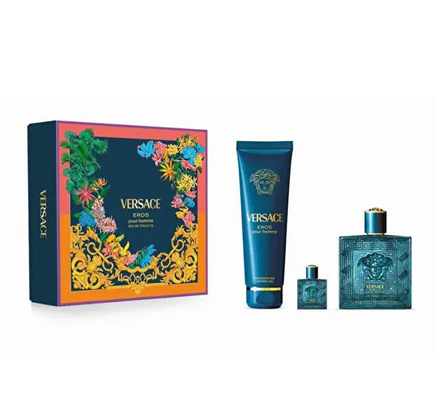 Eros by Versace 3Pc Set for Men 3.4oz EDT fragrance gift set
