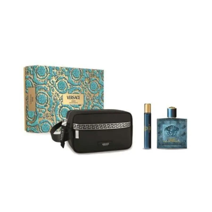 Versace Eros Men's 3pc Gift Set Eau De Toilette.
