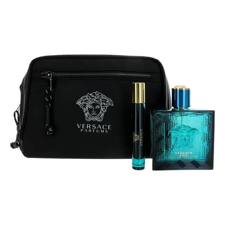 Versace Eros Men's 3pc Gift Set Eau De Toilette.