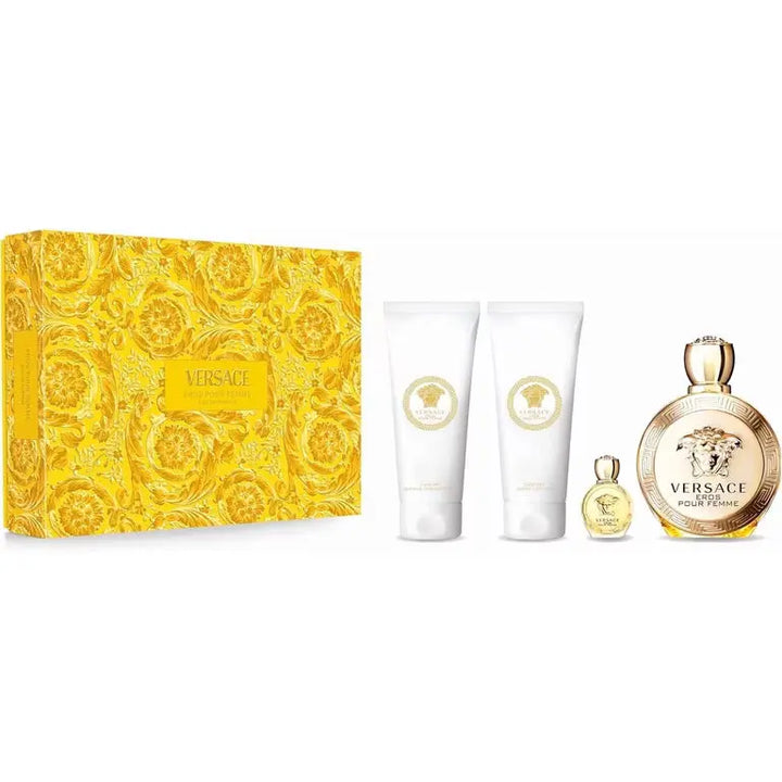 Eros By Versace 4-Pieces Set 3.4oz For Women EDP Spray