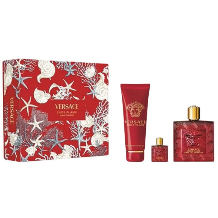 Eros Flame by Versace - For Men 3Pcs Gift Set EDP 