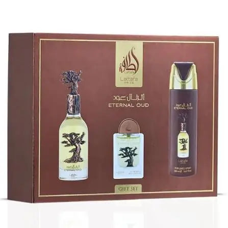 Eternal Oud by Lattafa 3 piece gift set original box