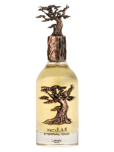 Eternal Oud by Lattafa 3.4oz EDP perfume bottle detail