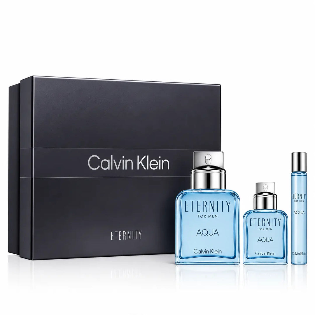 Eternity Aqua 3-Piece Set By Calvin Klein 3.3oz Men EDT Spray