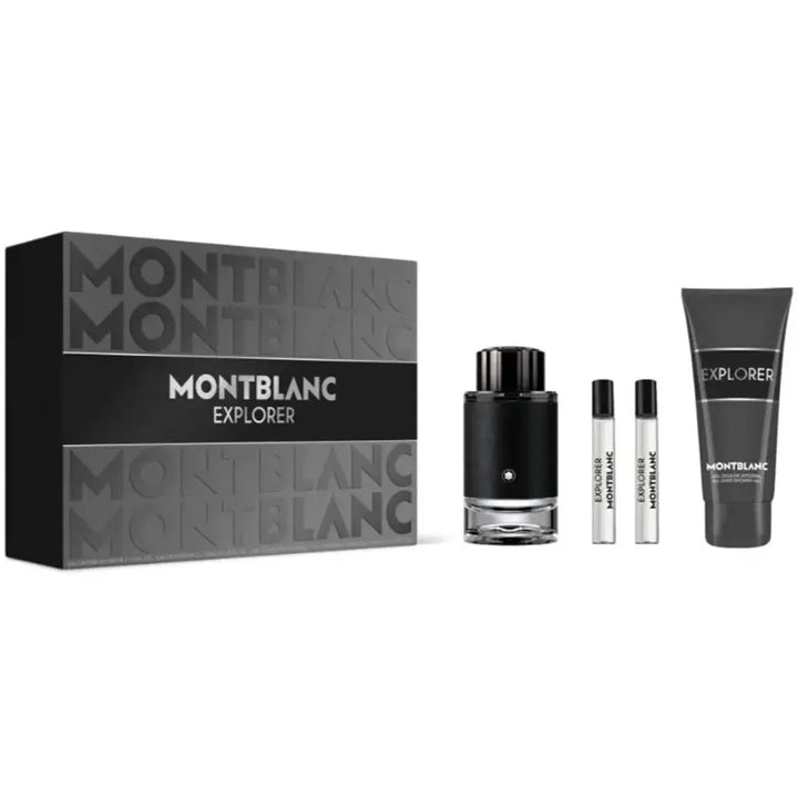 Explorer 4-Piece Set By Mont Blanc 3.3oz For Men EDP Spray