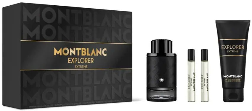 Explorer Extreme Parfum 4-Piece Set By Mont Blanc 3.3oz For Men Parfum Spray