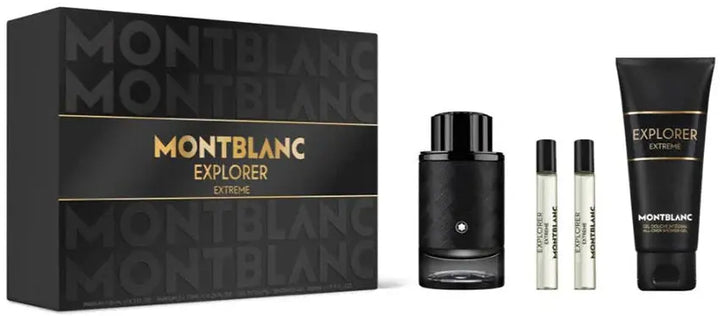 Explorer Extreme Parfum 4-Piece Set By Mont Blanc 3.3oz For Men Parfum Spray