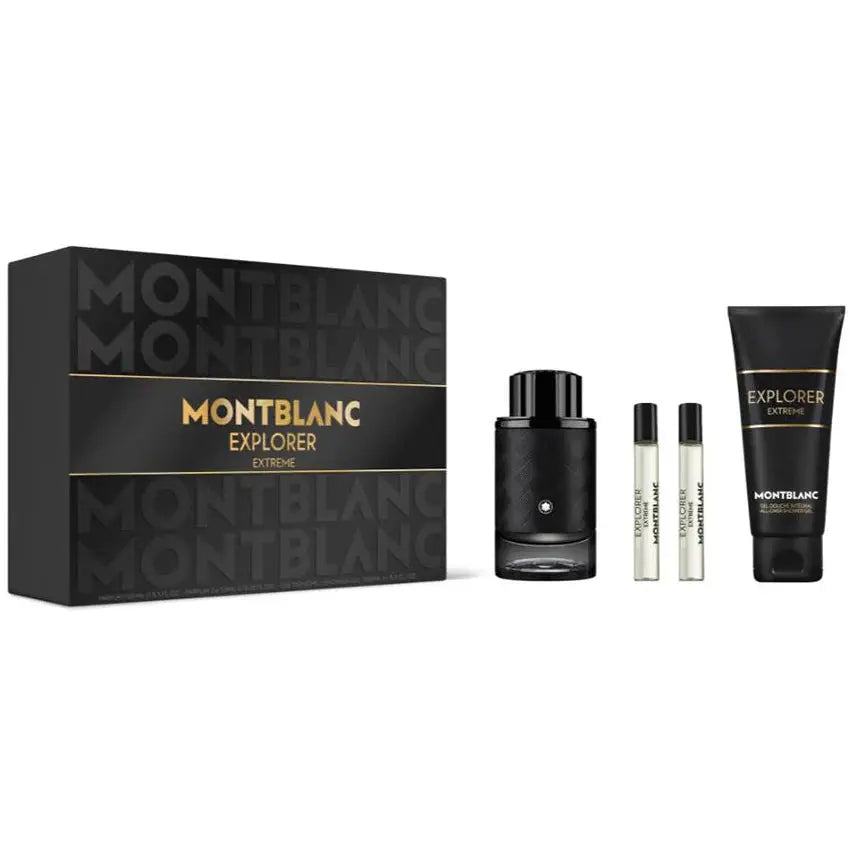 Explorer Extreme Parfum 4-Piece Set By Mont Blanc 3.3oz For Men Parfum Spray