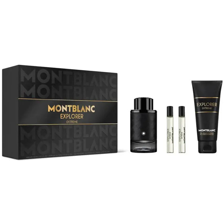 Explorer Extreme Parfum 4-Piece Set By Mont Blanc 3.3oz For Men Parfum Spray