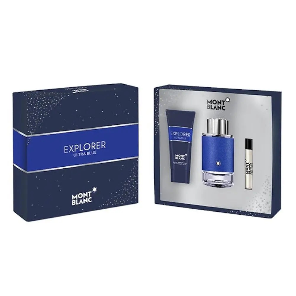 Explorer Ultra Blue 3-Piece Set By Mont Blanc For Men 3.3oz EDP Spray
