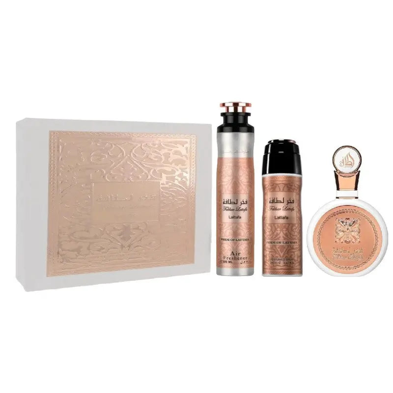 Fakhar Rose 3-Piece Set By Lattafa 3.4oz For Women EDP Spray
