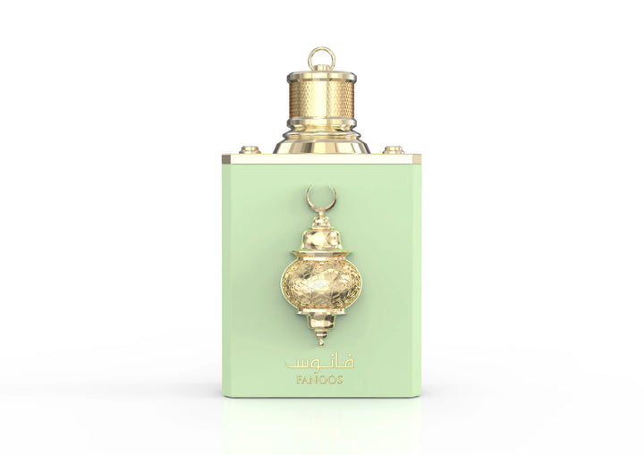 Close-up of Fanoos by Amaran Eau de Parfum bottle