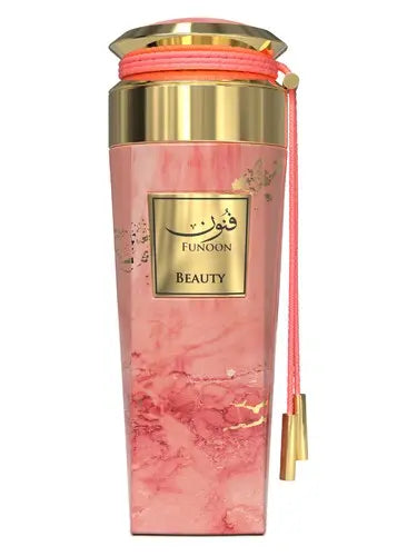 Close-up of Funoon Beauty by Amaran Eau de Parfum bottle
