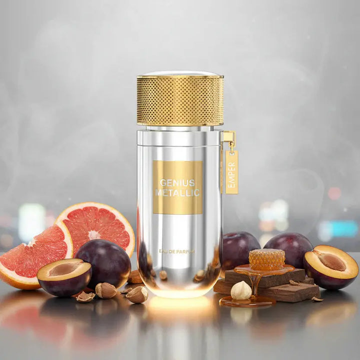 Genius Metallic by Emper for Men 3.4oz EDP perfume bottle
