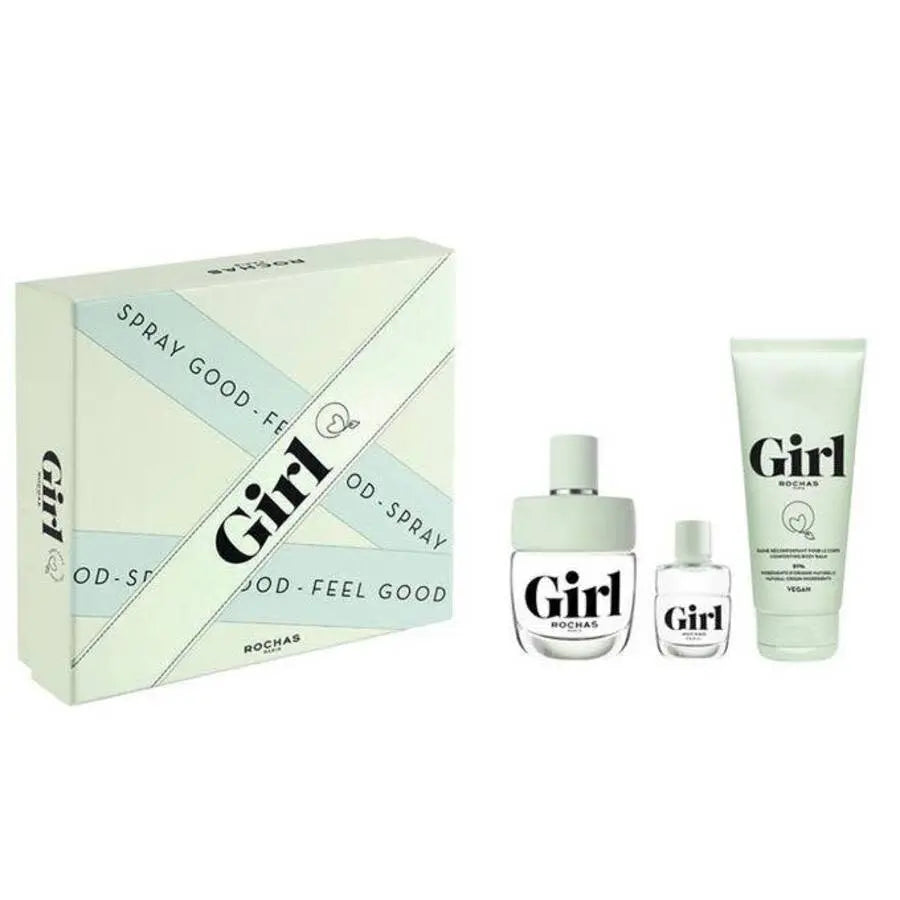 Girl by Rochas Ladies 3Pcs Set for Women EDT Spray Rochas