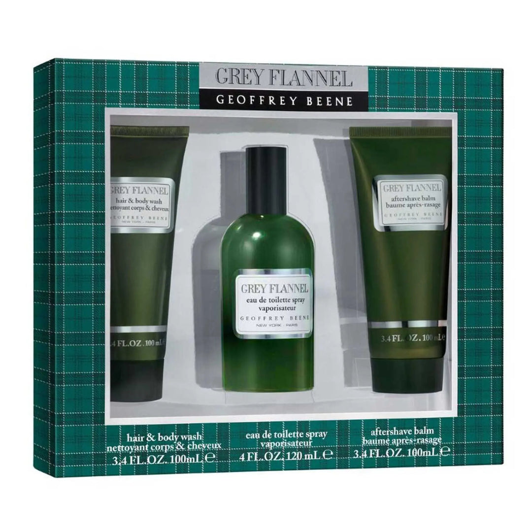 Grey Flannel 3-Piece Set By Geoffrey Beene For Men 4.0oz EDT Spray