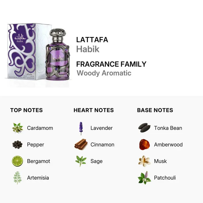 Habik by Lattafa EDP bottle detail
