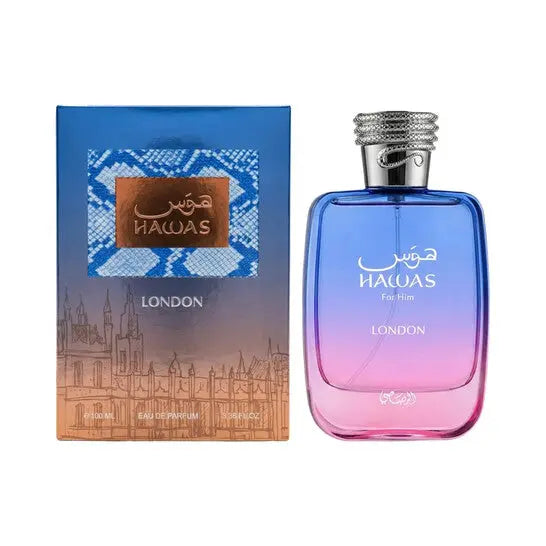 Hawas London by Rasasi 3.38oz unisex EDP perfume bottle