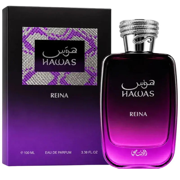 Hawas Reina by Rasasi for Women 3.38oz EDP perfume bottle

