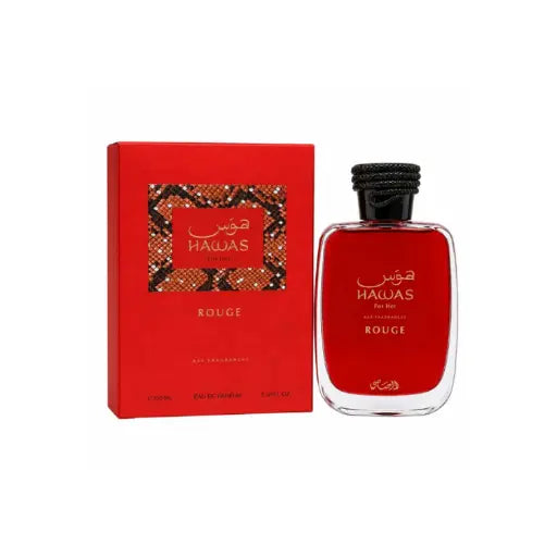 Hawas Rouge by Rasasi for Women 3.38oz EDP perfume bottle