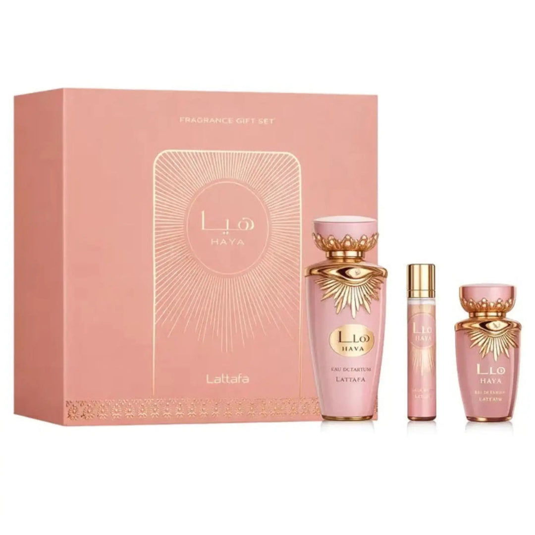 Haya 3-Piece Set By Lattafa 3.4oz For Women EDP Spray