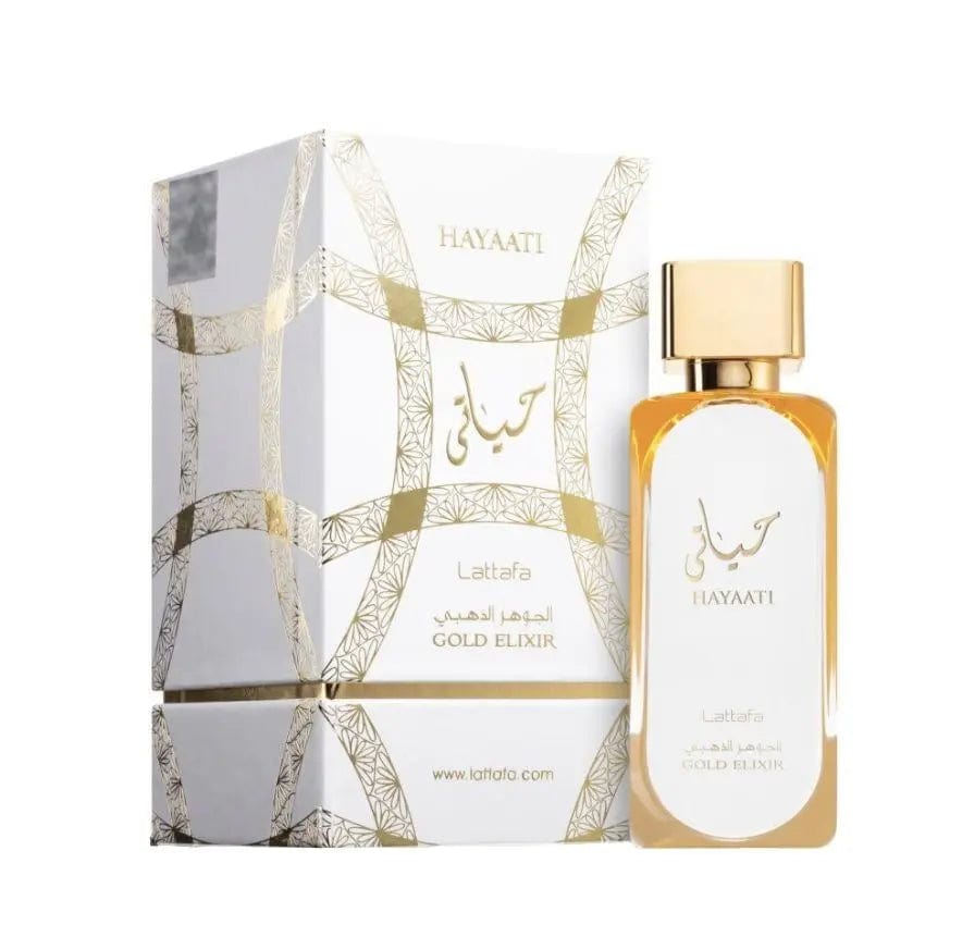 Hayaati Gold Elixir By Lattafa Unisex 3.4 oz Eau De Parfum Spray - perfumesandrea