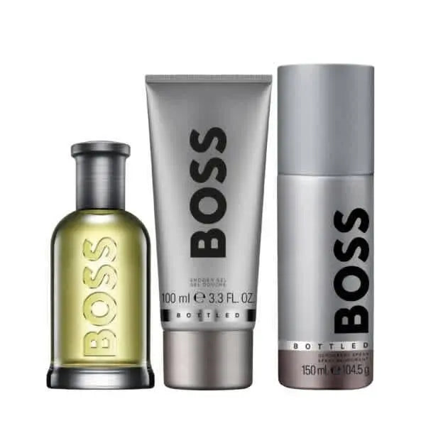 Hugo Boss Bottled 3-Piece Set 3.3oz Men EDT Spray by Hugo Boss