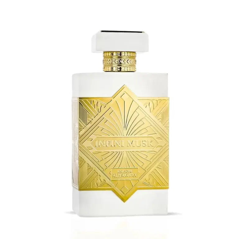 Infini Musk by Maison Alhambra 3.4oz Eau de Parfum bottle close-up
