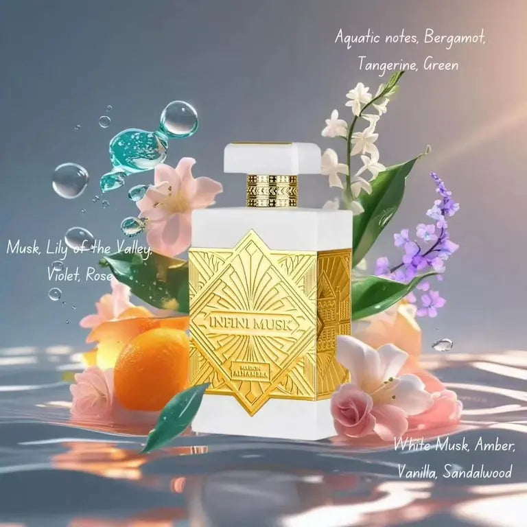 Infini Musk by Maison Alhambra elegant soft musk fragrance with warm woody notes