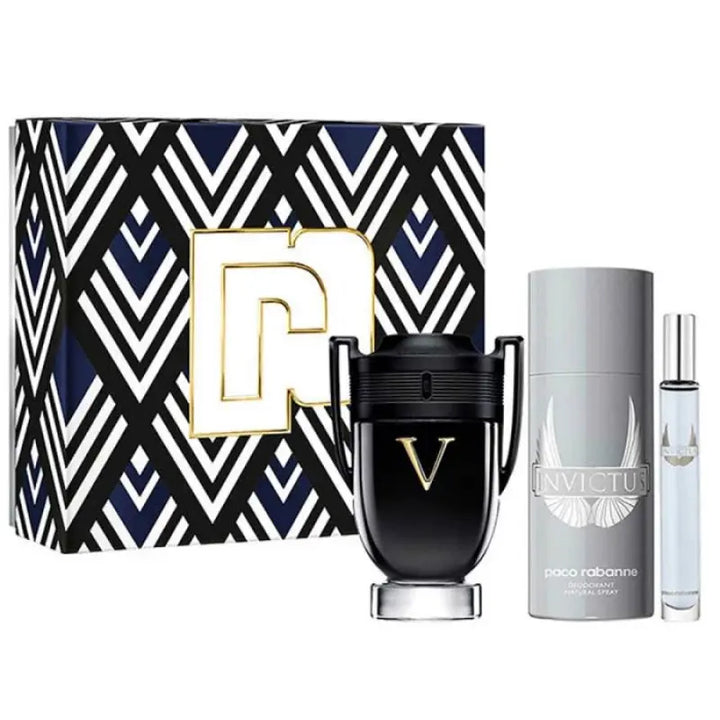  Invictus Victory By Paco Rabanne 3-Piece Set 3.4oz Men EDP Spray