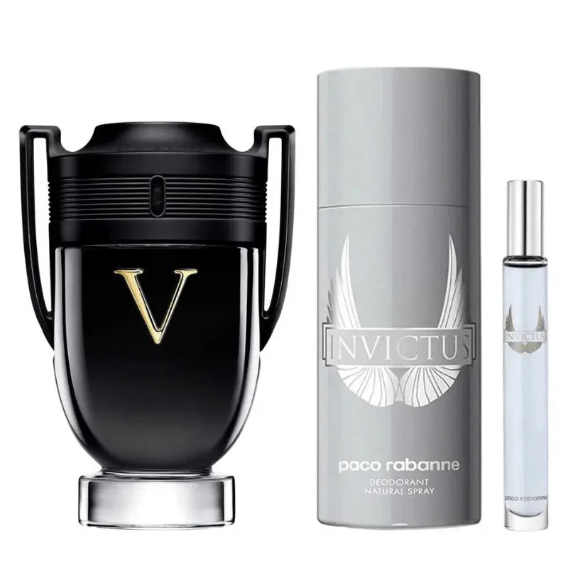  Invictus Victory By Paco Rabanne 3-Piece Set 3.4oz Men EDP Spray