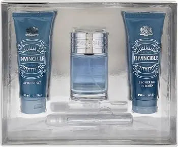 Invincible by New Brand Prestige 3-piece gift set with EDT and matching body care products
