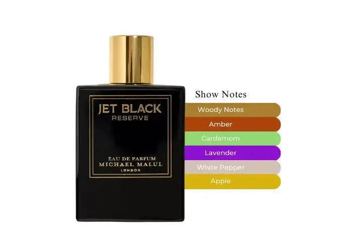 Jet Black Reserve by Michael Malul EDP bottle detail luxury perfume