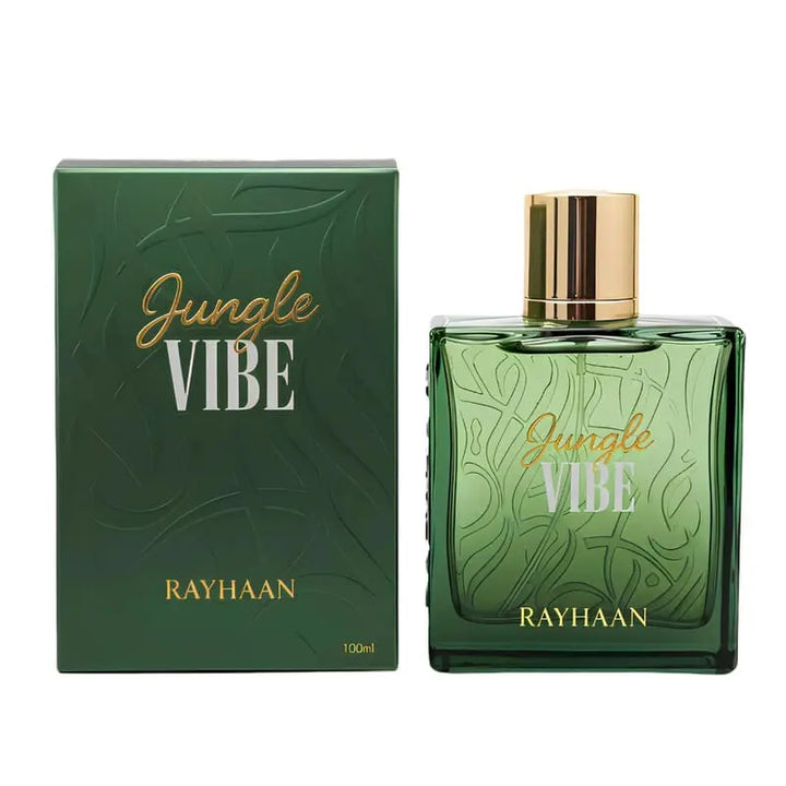 Rayhaan Jungle Vibe for Men 3.4oz EDP Spray perfume bottle